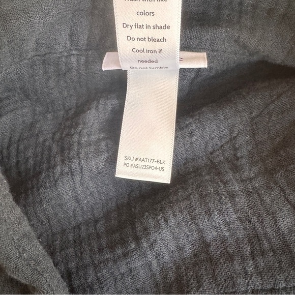 Andie Swim The Corvo Black Button Up Collared Long Sleeve Womens Size XXL Belted - Picture 16 of 16